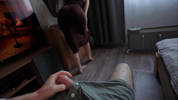 Step Mom Caught Step Son With Boner and Helps to Cum Quick